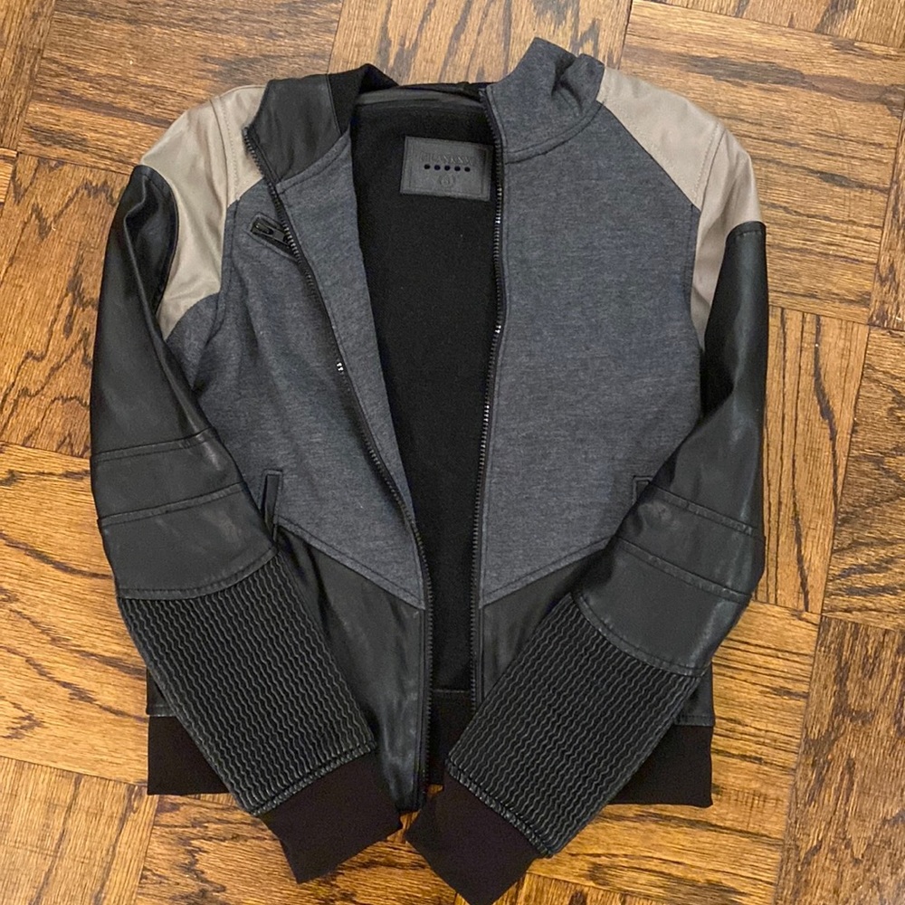 Blank NYC Mixed Media Leather Moto Jacket